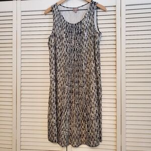 J Jill Black and White Sleeveless Dress, Size Medium